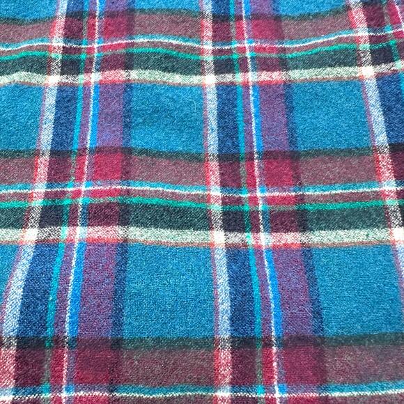 Vintage 70s 80s Pendleton Purple Blue Plaid Wool Flannel Button Down Shirt Sz M - Picture 5 of 8